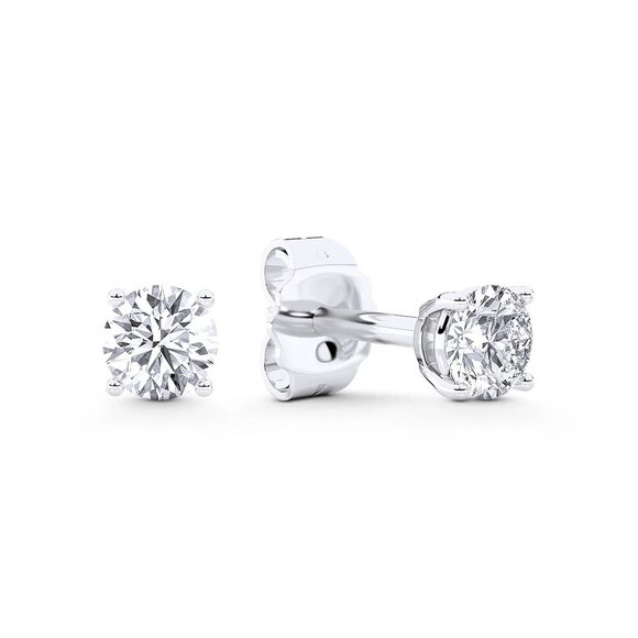 0.50ct Lab Grown Diamond Round Brilliant 4-Prong Stud Earrings in 14k White Gold - Picture 1 of 6